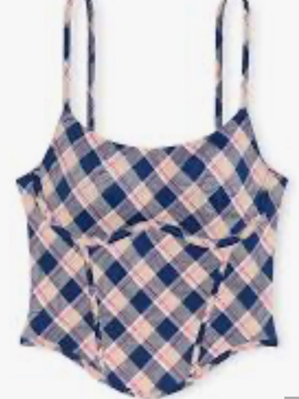 NWT PINK Victoria's Secret Pink & Navy Plaid Longline Bustier